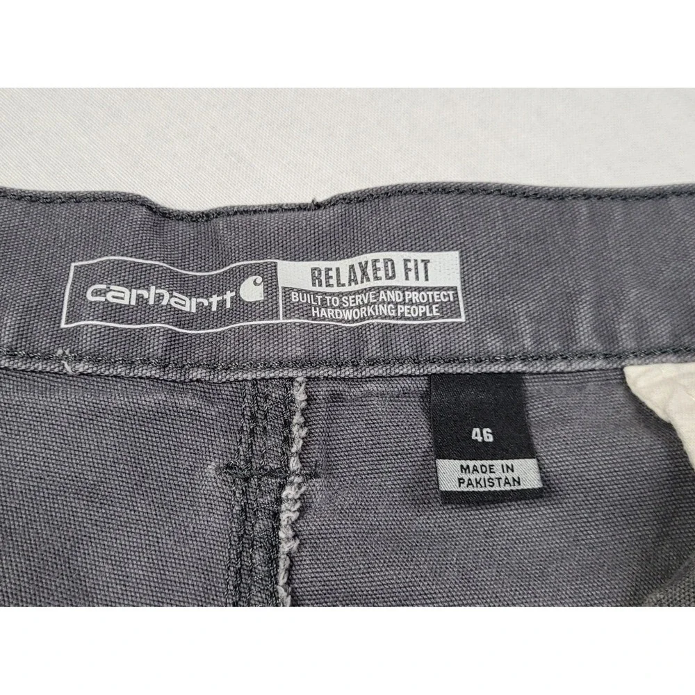 Carhartt Men's 46 Gray Rugged Flex Relaxed Fit Canvas Cargo Work Shorts BS3542-M